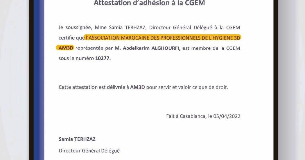 Attestation CGEM